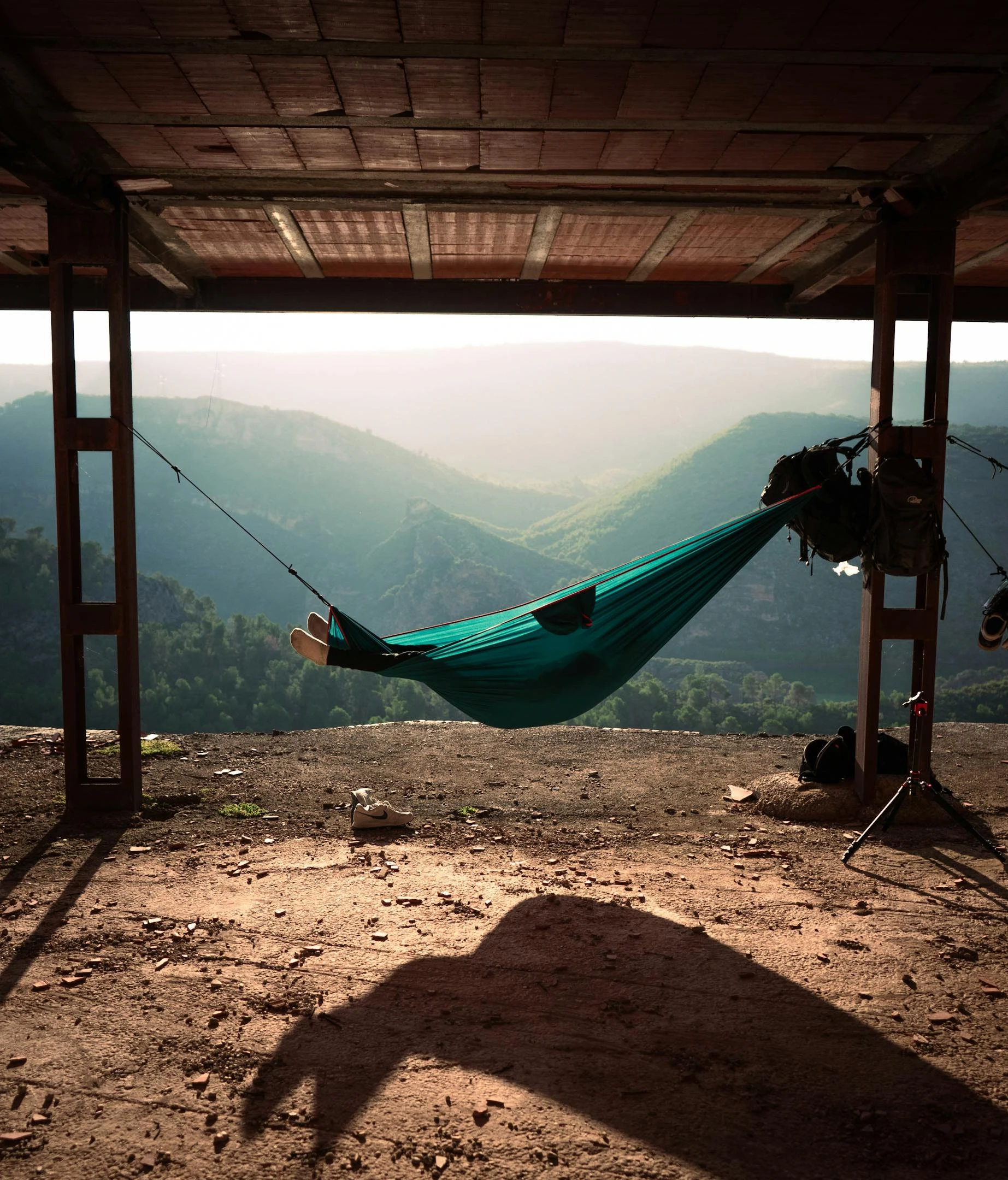 Person relaxing in hammock Nepal