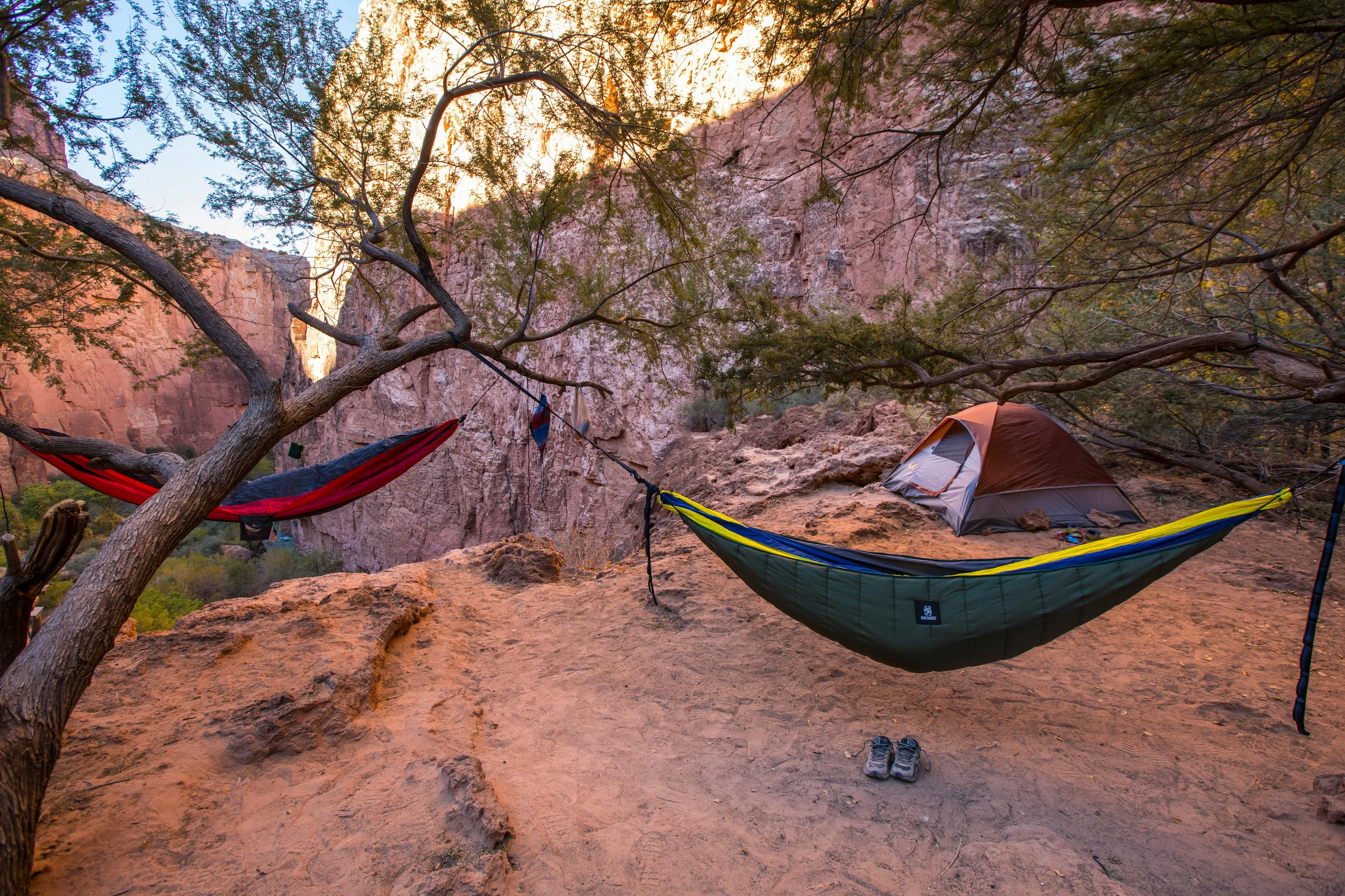 Hammock camping setup