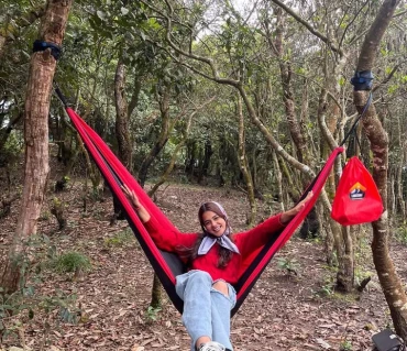 Bibika 2 camping with Langtang Gear hammock outdoors