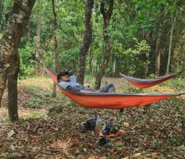 Deep Rana 1 camping with Langtang Gear hammock Nepal