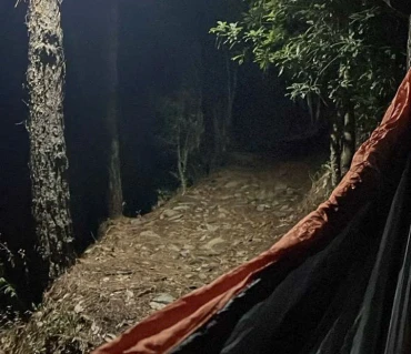 Langtang Gear hammock camping in outdoor nature setting
