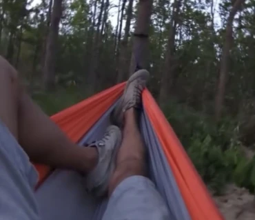 Bhuwan Rawal enjoying Langtang Gear hammock in nature