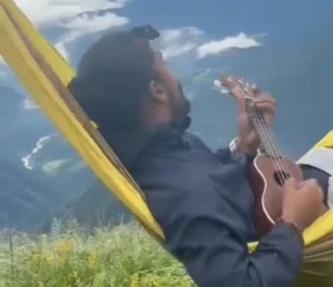 Sandip Sapkota with Langtang Gear hammock outdoor setting