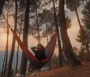 Sushmita Chaudhari enjoying Langtang Gear hammock nature
