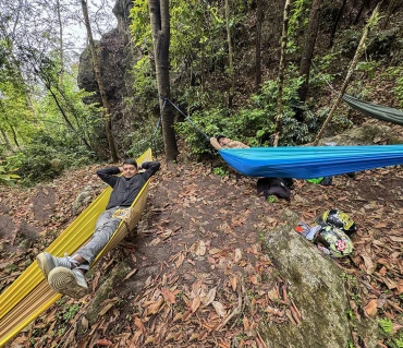 Ranjit Rijan enjoying Langtang Gear hammock - 5 Maane