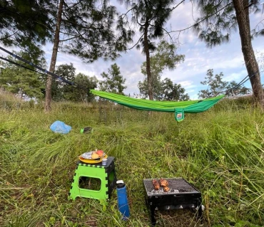 Samir Thapa Magar camping with Langtang Gear hammock Nepal